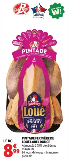 Auchan Supermarché Pintade fermière de loué label rouge offre