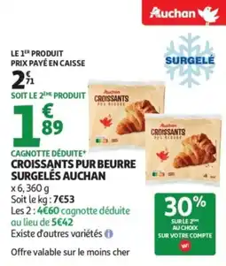Auchan Supermarché Croissants pur beurre surgelés auchan offre
