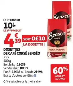 Auchan Supermarché Dosettes de café corse senséo offre