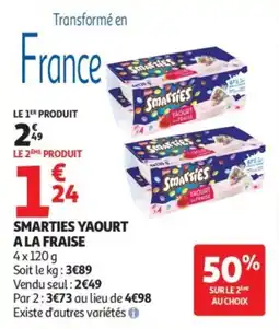 Auchan Supermarché Smarties yaourt a la fraise offre