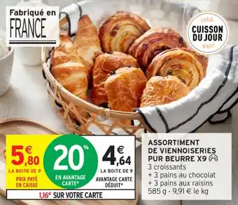 Intermarché Contact Assortiment de viennoiseries pur beurre x9 offre