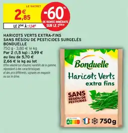 Intermarché Contact Haricots verts extra-fins sans résidu de pesticides surgelės bonduelle offre