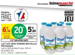 Intermarché Contact Lait uht demi écrémé bouteille pâturages offre