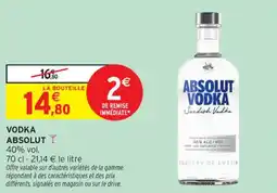 Intermarché Contact Vodka absolut offre