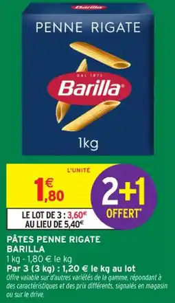 Intermarché Contact Pâtes penne rigate barilla offre