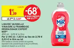 Intermarché Contact Liquide vaisselle vinaigre & framboise dégraissage expert mir offre