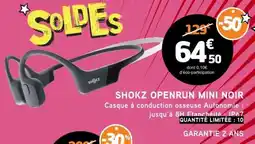 E.Leclerc SHOKZ OPENRUN MINI NOIR offre