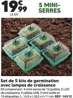 Shopix Set de 5 kits de germination offre