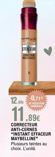 E.Leclerc INSTANT EFFACEUR MAYBELLINE Correcteur anti-cernes offre