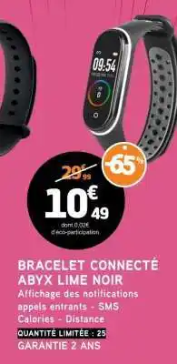 E.Leclerc BRACELET CONNECTÉ ABYX LIME NOIR offre