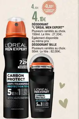 E.Leclerc L'OREAL MEN EXPERT Déodorant offre