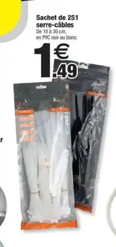 Bazarland Sachet de 251 serre-câbles offre