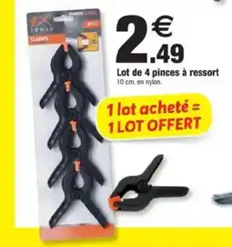 Bazarland Lot de 4 pinces à ressort offre