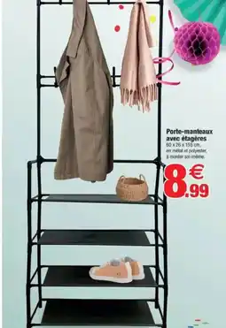 Bazarland Porte-manteaux avec étagères offre