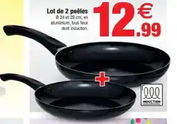 Bazarland Lot de 2 poêles offre