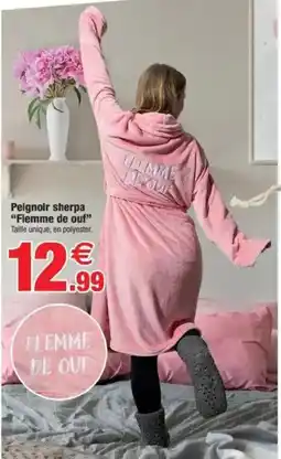 Bazarland Peignoir sherpa Flemme de ouf offre