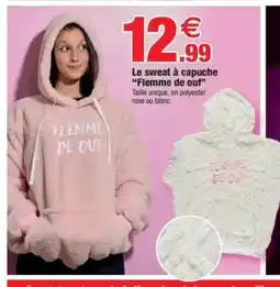 Bazarland Le sweat à capuche Flemme de ouf offre