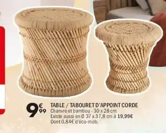 La Foir'Fouille Table/tabouret d'appoint corde offre