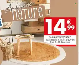 La Foir'Fouille Tapis jute avec bord offre