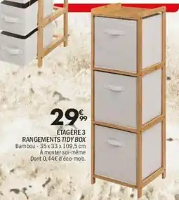 La Foir'Fouille Étagère 3 rangements tidy box bambou offre