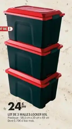La Foir'Fouille Lot de 3 malles locker offre