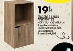 La Foir'Fouille Étagère 2 cases avec portes offre