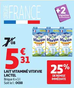 Auchan LACTEL Lait vitaminé vita'vie offre