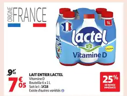 Auchan LACTEL Lait entier offre