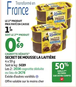 Auchan LA LAITIÈRE Secret de mousse offre
