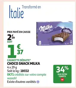 Auchan MILKA Choco snack offre