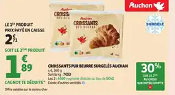 Auchan AUCHAN Croissants pur beurre surgelés offre
