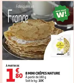 Auchan 8 mini crêpes nature offre