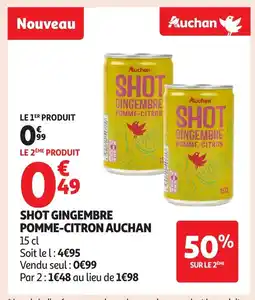 Auchan AUCHAN Shot gingembre pomme-citron offre