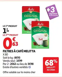 Auchan MELITTA Filtres à café offre