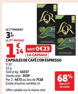 Auchan L'OR ESPRESSO Capsules de café offre