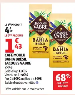 Auchan JACQUES VABRE Café moulu bahia brésil offre