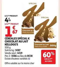 Auchan KELLOGG'S Céréales spécial k chocolat au lait offre