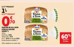 Auchan HARRY'S Pain mie be au & bon cereale graine offre