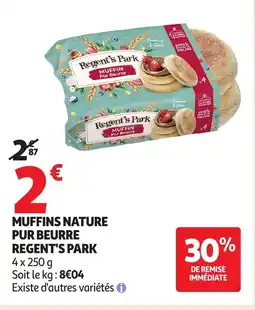 Auchan REGENT'S PARK Muffins nature pur beurre offre