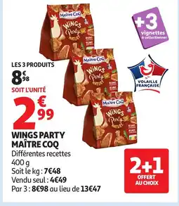 Auchan MAÎTRE COQ Wings party offre