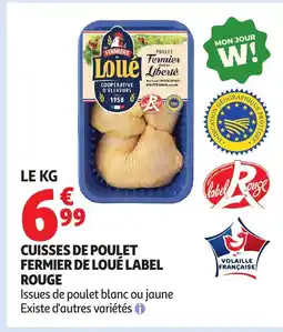 Auchan Cuisses de poulet fermier de loué label rouge offre
