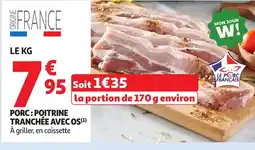 Auchan Porc: poitrine tranchée avec os offre