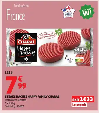 Auchan CHARAL Steaks hachés happy family offre
