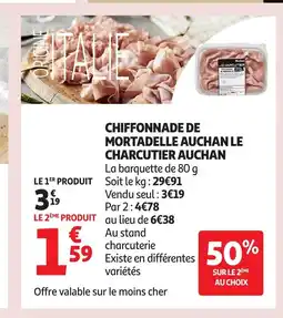 Auchan AUCHAN Chiffonnade de mortadelle auchan le charcutier offre