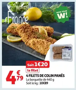 Auchan 4 filets de colin panés offre