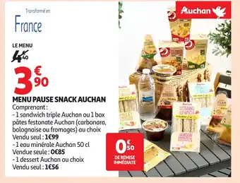 Auchan AUCHAN Menu pause snack offre