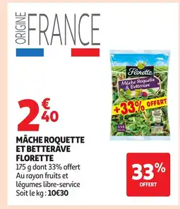 Auchan FLORETTE Mâche roquette et betterave offre