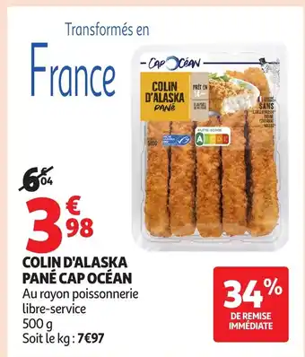 Auchan CAP OCÉAN Colin d'alaska pané offre