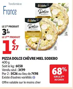 Auchan SODEBO Pizza dolce chèvre miel offre