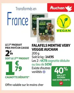 Auchan AUCHAN Falafels menthe very veggie offre